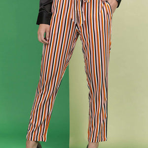Women Striped Tapered Pant