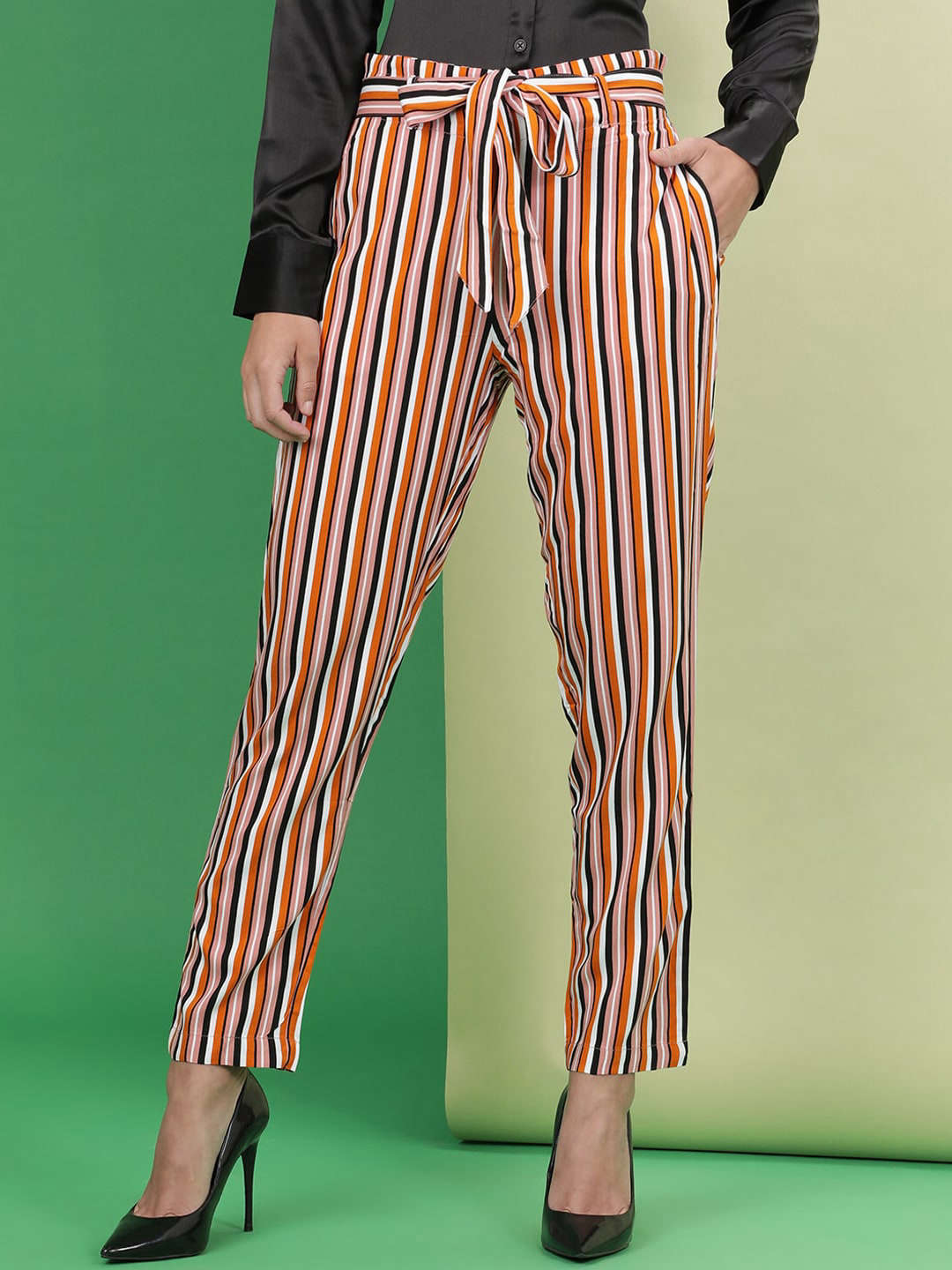 Women Striped Tapered Pant