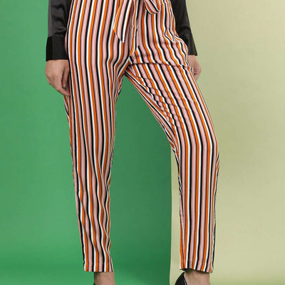 Women Striped Tapered Pant