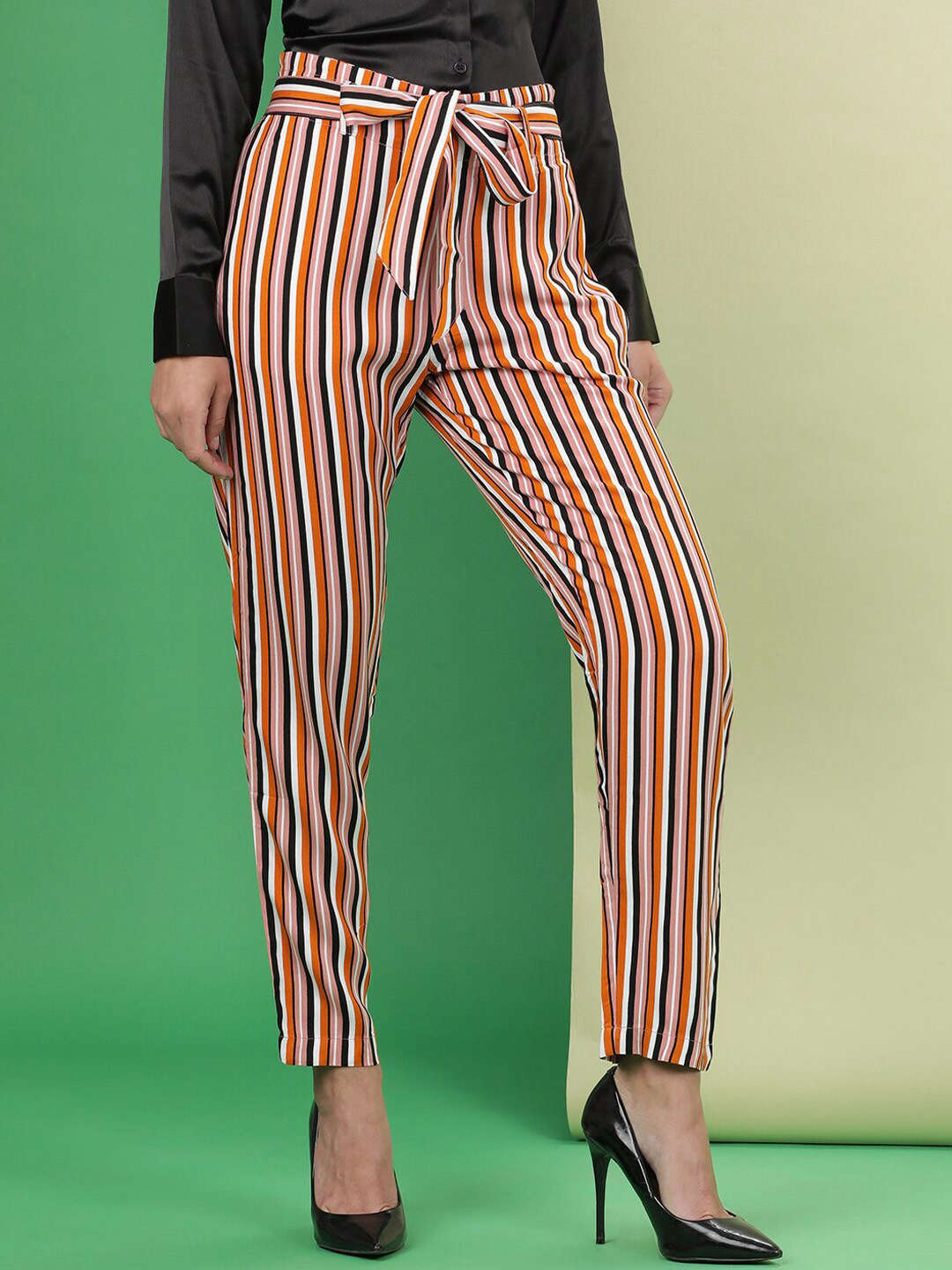 Women Striped Tapered Pant