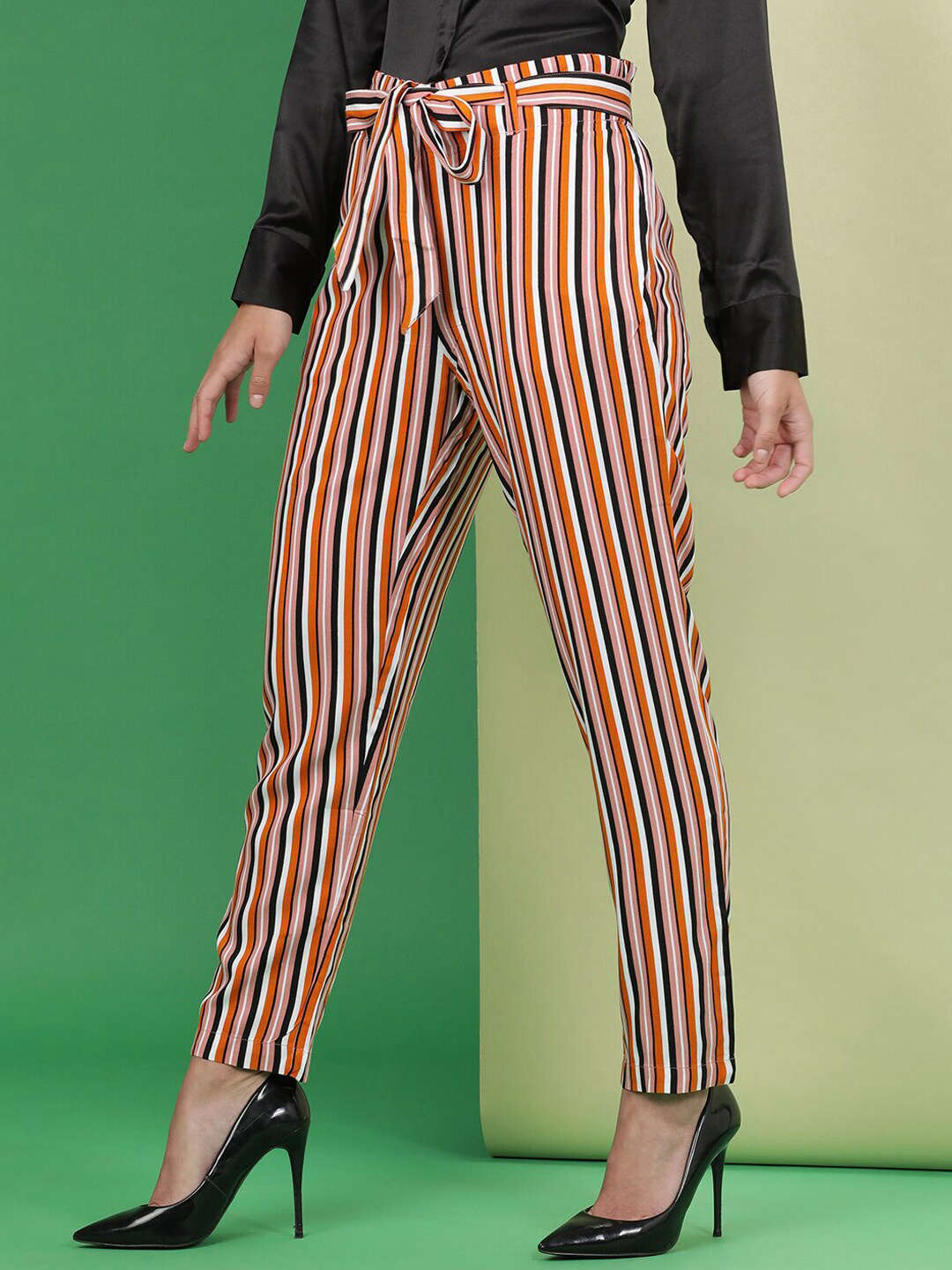 Women Striped Tapered Pant