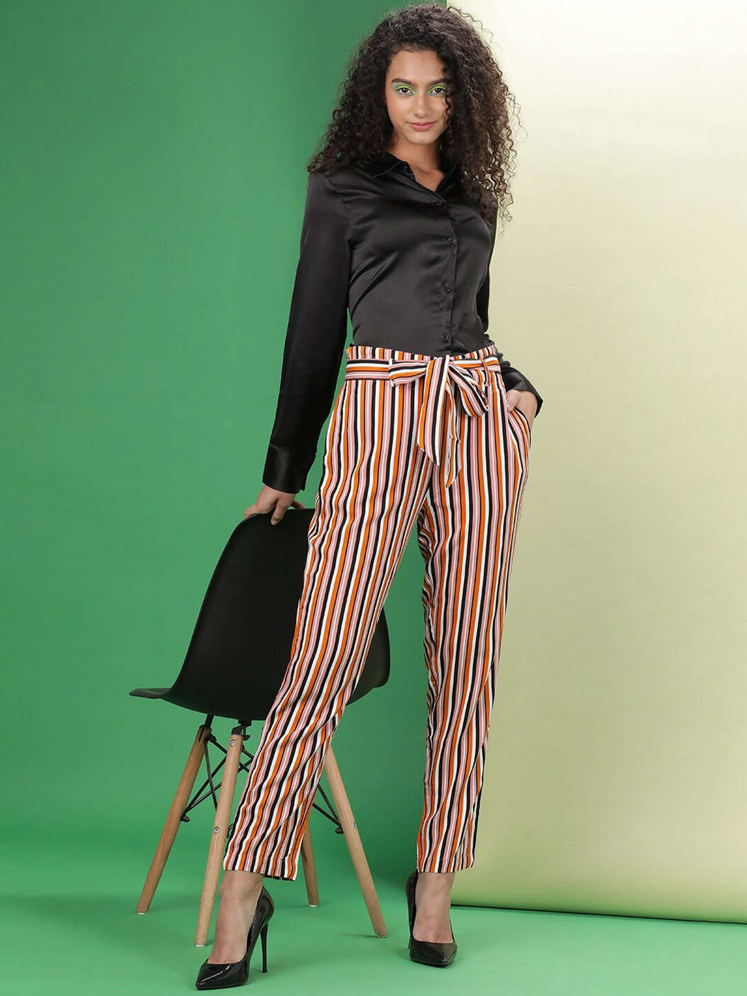 Women Striped Tapered Pant