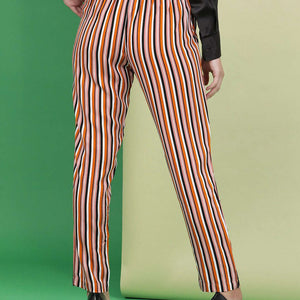 Women Striped Tapered Pant