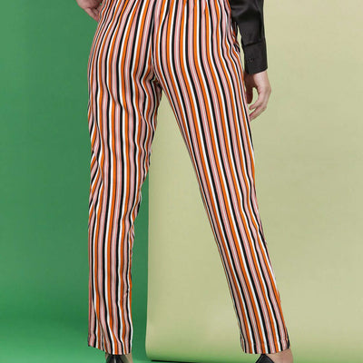 Women Striped Tapered Pant