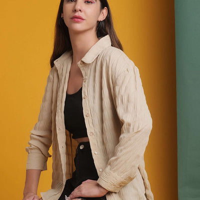 Women's Solid Oversized Fit Shirt