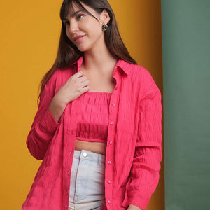 Women's Solid Oversized Fit Shirt