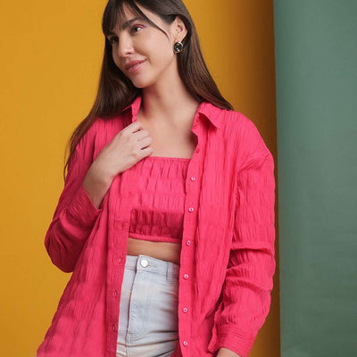 Women's Solid Oversized Fit Shirt