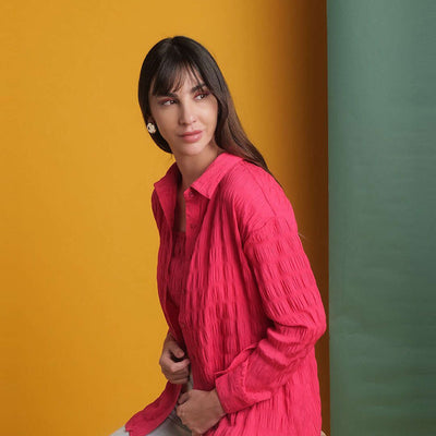 Women's Solid Oversized Fit Shirt