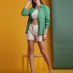 Women's Solid Oversized Fit Shirt