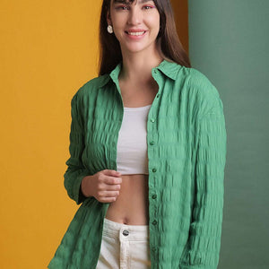 Women's Solid Oversized Fit Shirt