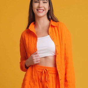 Women's Solid Oversized Fit Shirt