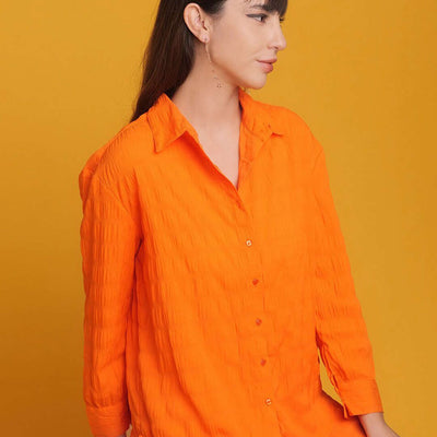 Women's Solid Oversized Fit Shirt