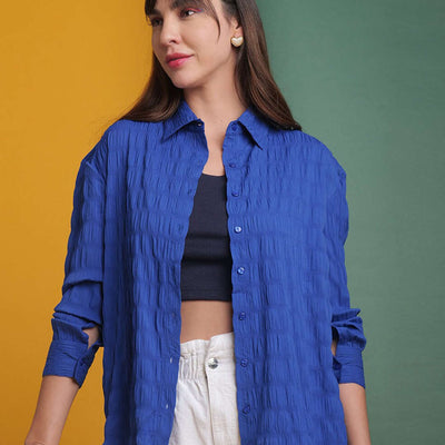 Women's Solid Oversized Fit Shirt