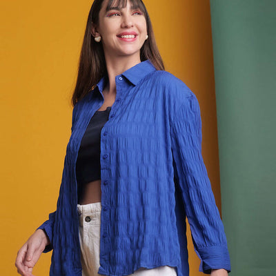 Women's Solid Oversized Fit Shirt
