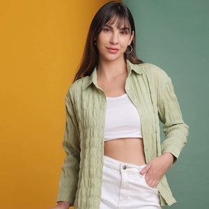 Women's Solid Oversized Fit Shirt