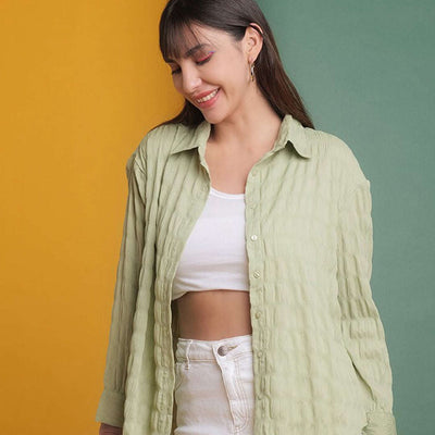 Women's Solid Oversized Fit Shirt