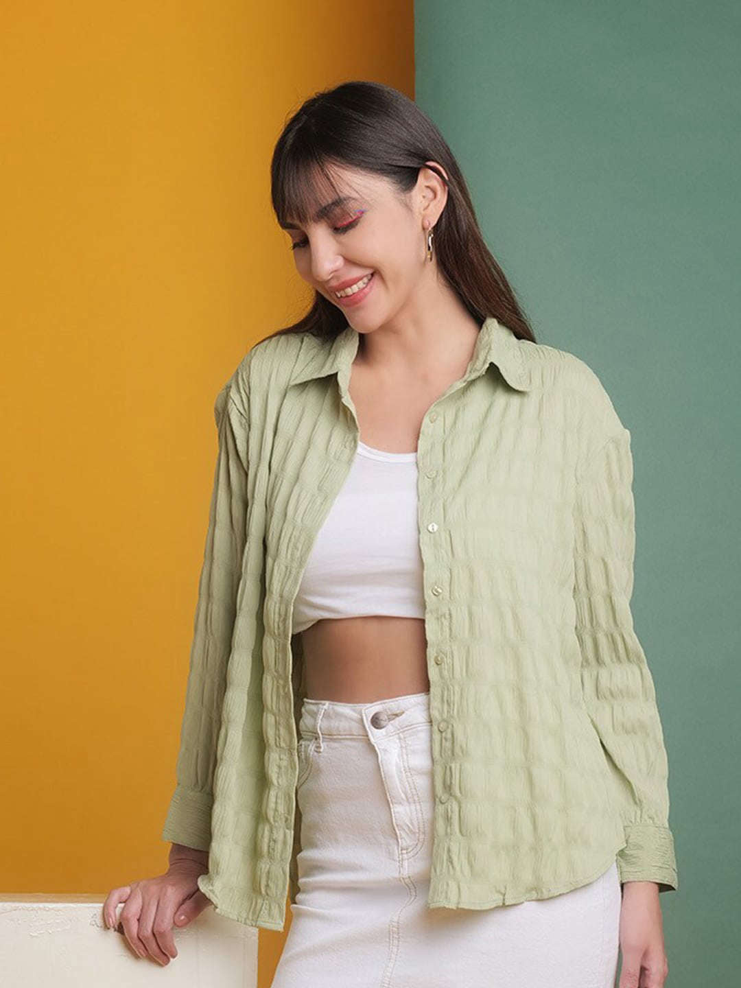 Women's Solid Oversized Fit Shirt