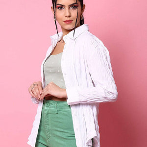 Women's Solid Oversized Fit Shirt
