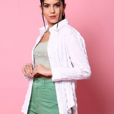 Women's Solid Oversized Fit Shirt