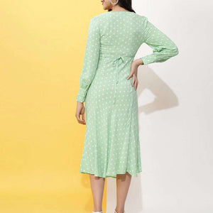 Women V Neck Polka Dot Dress