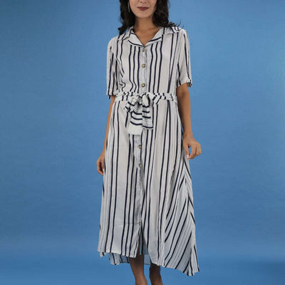 Women Striped Sheath Dress