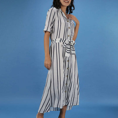Women Striped Sheath Dress