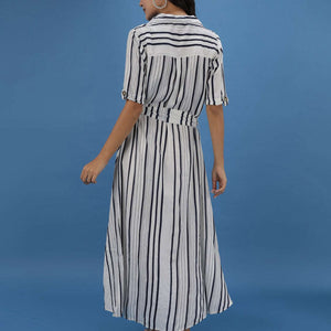 Women Striped Sheath Dress