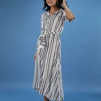 Women Striped Sheath Dress