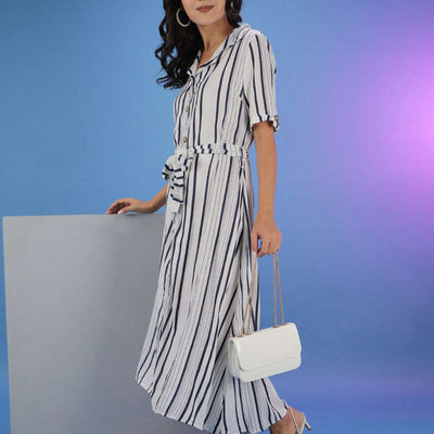 Women Striped Sheath Dress