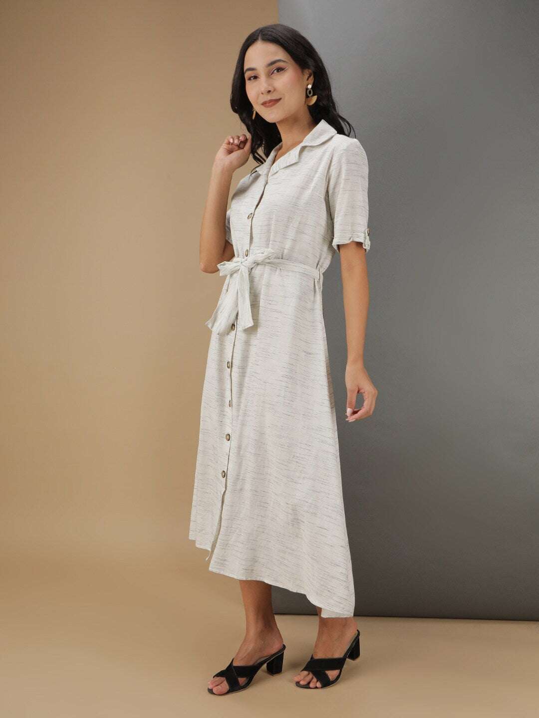 Women Striped Sheath Dress