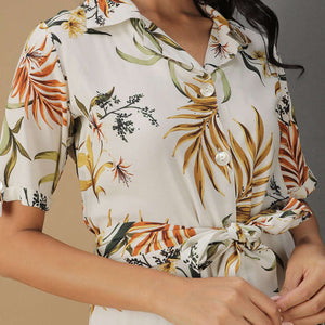 Women Tropical Printed Sheath Dress