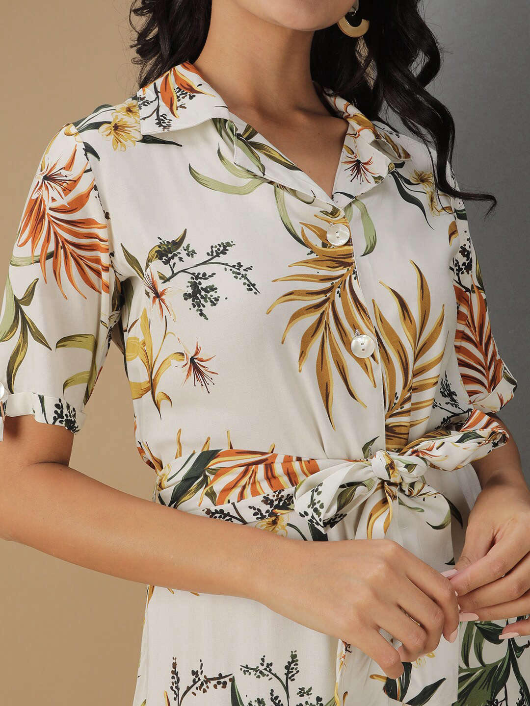 Women Tropical Printed Sheath Dress