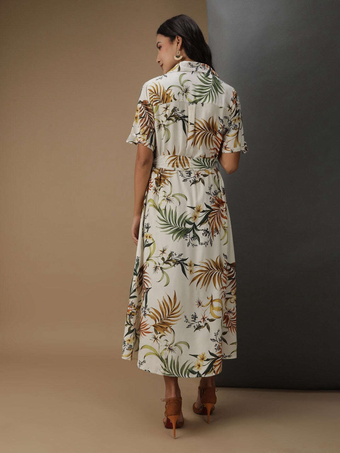 Women Tropical Printed Sheath Dress