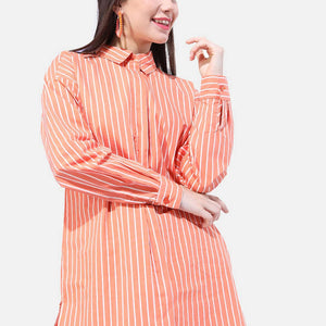 Women Striped Oversized Shirt