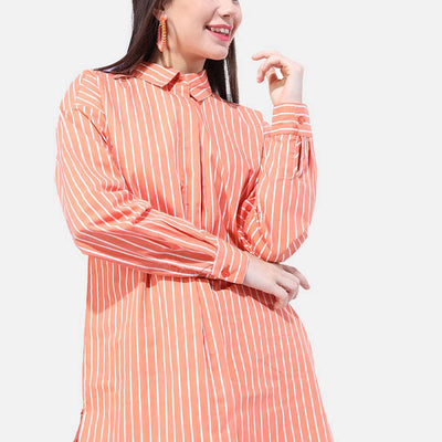 Women Striped Oversized Shirt