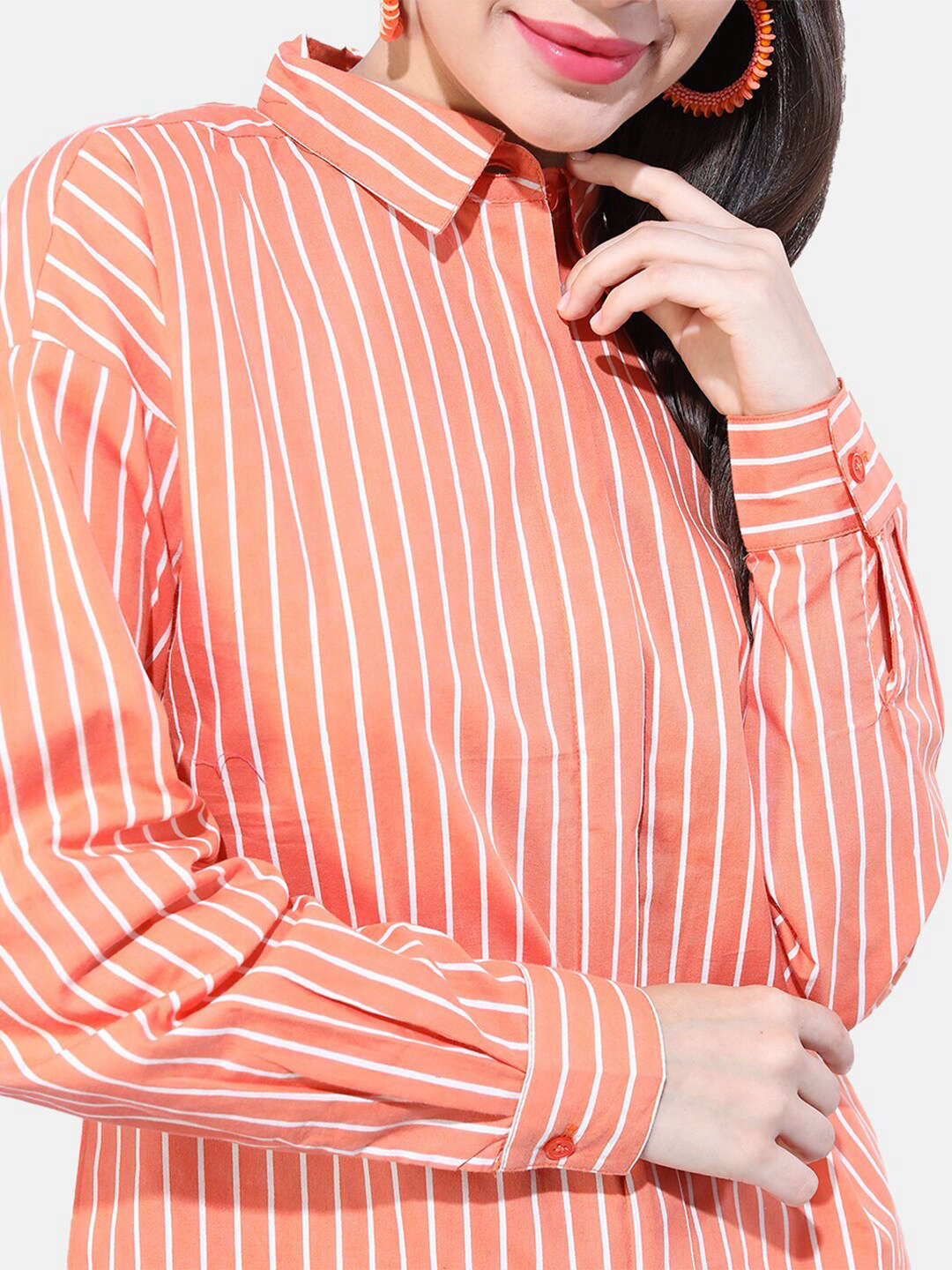 Women Striped Oversized Shirt