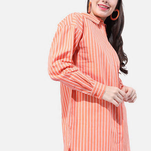 Women Striped Oversized Shirt