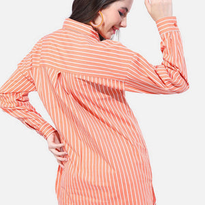 Women Striped Oversized Shirt