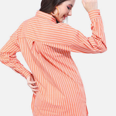 Women Striped Oversized Shirt