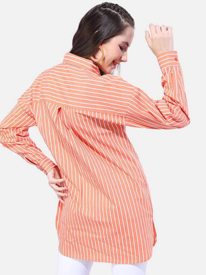 Women Striped Oversized Shirt