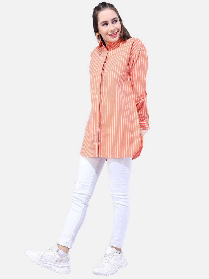 Women Striped Oversized Shirt