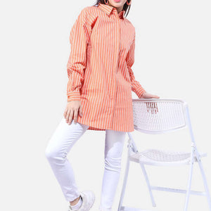 Women Striped Oversized Shirt