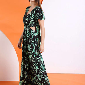 Women Waist Cut Out Long Dress