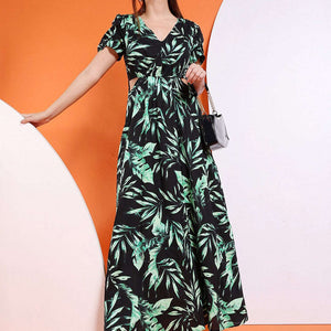 Women Waist Cut Out Long Dress