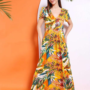 Women Waist Cut Out Long Dress