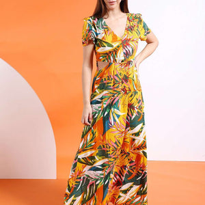Women Waist Cut Out Long Dress
