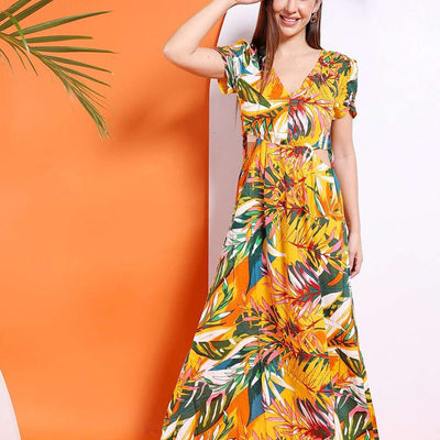 Women Waist Cut Out Long Dress