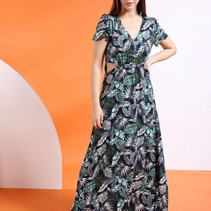 Women Waist Cut Out Long Dress