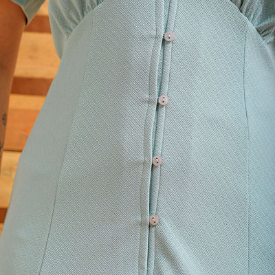 Women's Blue A Line Textured Casual Shift Dress