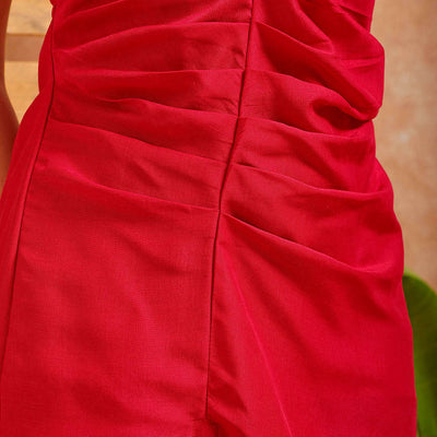 Women's Pink A Line Solid Casual Slip Dress